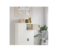 Vidaxl Classeur Blanc 90x40x40 Cm Acier Blanc