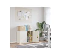 vidaXL Classeur 90x40x70 cm en acier blanc – Armoire à dossiers de bureau