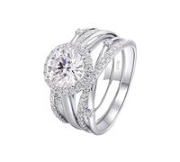 Classeur Bleu 4 Bagues Griffe Bague de Mariage Mode pour Amoureux Bague Graisse à Traire avec, C, Autre, Aucune pierre précieuse