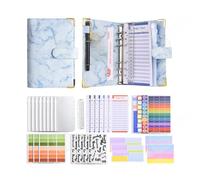 Classeur budget A6 classeur à anneaux en cuir PU avec accessoires en aluminium planificateur financier pour gestionnaire d'argent