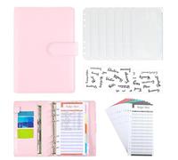 Classeur Budget A6 Français, Economie Argent 12 Feuilles de Budgets 8 Pochette Budgets Classeur Set Organisateur Planificateur Agenda Budget cadeau parfait pour Noël (Rose)