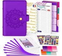 Classeur Budget Francais A6 Enveloppe Budget Planner Francais, Carnet Budget Avec Pochette Budget Enveloppe, Organisateur Planificateur Agenda Budget, Carnet Economie Argent, De (Violet)