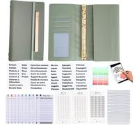 Classeur Budget Francais, Portefeuille A6, 7 Enveloppes Budgétaires, 10 Feuilles De Budget, Stickers Français, Étiquettes, 3 Défis, Systeme Des Enveloppes (Vert Menthe)