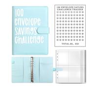 Classeur budgétaire à 6 anneaux avec enveloppes pour espèces et autocollants, planificateur budgétaire, carnet de notes pour budgétisation et économie d'argent, agenda de nuit