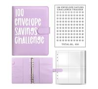 Classeur budgétaire à 6 anneaux avec enveloppes pour espèces et autocollants, planificateur budgétaire, carnet de notes pour budgétisation et économie d'argent, agenda de nuit