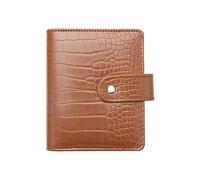 Classeur budgétaire A7 en cuir marron, classeur à 6 anneaux avec fermeture à pression, système d'enveloppe de remplissage pour économiser de l'argent (marron)