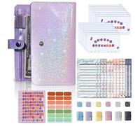Classeur budgétaire | Classeur A6 Gypsophila A6 | Classeur budgétaire élégant avec enveloppes à fermeture éclair | Système d'enveloppe pour espèces idéal pour l'école, le bureau, les finances, la