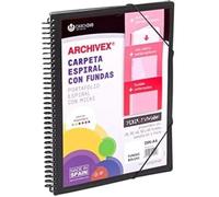 Classeur - Carchivo - Archivex Star - Lot De 40 Pochettes - Couverture En Polypropylène Noir - A4