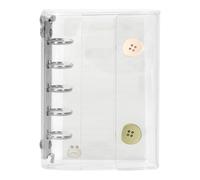 Classeur Carnet A5 PVC Transparent, À 6 Anneaux Avec Bouton-Pression Pour Feuilles Mobiles, Couverture Imperméable Claire Pour Planner, Journal Ou Organisateur Rechargeable, Souple Pour École,