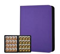 Classeur Carte Album Carte, 1024 poches Grand Cahier Rangement Album Carte Protege, Porte Carte, Classeur Carte à Collectionner avec fermeture éclair (Violet)