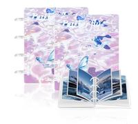 Classeur Carte,Album Carte Acrylique Binder Toploader une Grille Transparent 3 Pouces Feuille Volante Fermeture à Boucle pour Organiser les Cartes à Collectionner,Kpop Cards Photo,2 Pièce