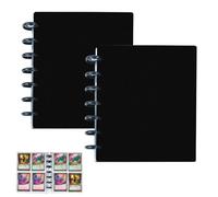 Classeur Carte, Album Classeur Card 4 Poches, Livre Rangement Cartes, Albums Carnet Collectionner pour Trading Card, Jeux de Cartes, Carte de Baseball, PP Matériel, 2 Pièces, Noir
