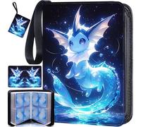Classeur Carte Capacité de 50 Pages de 400 Cartes, Pochette Album Classeur Carte One Piece, Range Porte Cartes Portable Étanche, pour Collecter et Échanger Bleu