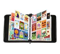Classeur Carte,Capacité de 50 Pages de 400 Cartes,Porte Cartes,Organisateur de Cartes,Porte Cartes en Cuir Imperméable Fermeture éclair,Un Cadeau Les garçons et Les Filles (Z900)