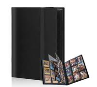 Classeur Carte Pokemon,20 Pages,Porte Cartes Rangements Pour 360 Cartes,Etanche Jeu de Rangement Collection,Sangle Elastique Empêchee (noir)