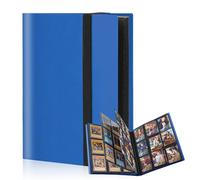 Classeur Carte Pokemon,20 Pages,Porte Cartes Rangements Pour 360 Cartes,Etanche Jeu de Rangement Collection,Sangle Elastique Empêchee (bleu)