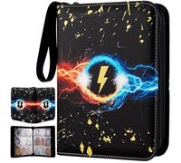 Classeur Carte Pokemon 9 Poches, Album Carte à Collectionner 900 Cartes, Imperméable Fermeture éclair Porte Cartes Livre Rangement Range Carte