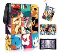 Classeur Carte Pokemon, Album Carte à Collectionner, en cuir Imperméable Fermeture éclair, 50 Pages Capacité de 400 Cartes