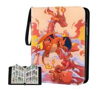 Classeur Carte Pokemon,Capacité de 50 pages de 400 Cartes, Porte Cartes,Organisateur de cartes,Porte Cartes en cuir Imperméable Fermeture éclair.