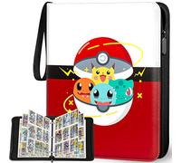 Classeur Carte Pokemon,Capacité de 50 pages de 900 Cartes, Porte Cartes,Organisateur de cartes,Porte Cartes en cuir Imperméable Fermeture éclair, un cadeau les garçons et les filles (R900)