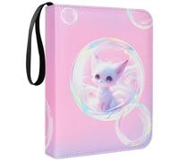 Classeur Carte, Porte Carte à Collectionner Capacité de 50 Pages 400 Cartes, Livre Rangement Cartes, Pochette Carte Jeu, Range Livre Cartes, Album Carte Imperméable avec Fermeture éclair, Rose