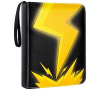 Classeur Carte, Porte Carte à Collectionner Capacité de 50 Pages 400 Cartes, Livre Rangement Cartes, Range Livre Cartes, Album Carte Imperméable avec Fermeture éclair, Jaune Clair