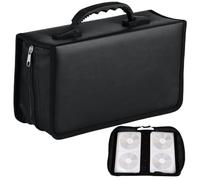 Classeur CD en cuir synthétique pour 128 disques, sac de rangement CD de grande capacité, support de rangement DVD portable, organiseur d'album, sac de transport CD pour la maison, le bureau, la