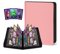 Classeur Collection Toploader pour 288 Toploaders - Format 9 Emplacements pour Rigid Toploaders, Zippé Sans Anneaux pour Cartes de Sport, Football, Jeux (Rose)