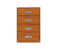 Classeur compact marron à 4 tiroirs avec tiroir verrouillable, rangement polyvalent pour bureau, chevet et activités, idéal pour les documents et la niisation des données