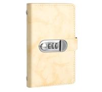 Classeur d'argent Cadenas à code à 3 chiffres, album de devises en cuir PU, | Classeur d'épargne, carnet de budget pour espèces timbres billets tiroir bibliothèque maison chambre