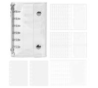 Classeur d'autocollants - Classeur à double fermeture M5 A6 A7 - Livre d'autocollants en PVC haute transparence, album pour organisateur de journaux de cartes, dossier de poche rechargeable pour le