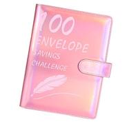 Classeur de 100 enveloppes pour économiser de l'argent de 100 enveloppes | Classeur de livres à budget de 100 jours, classeur pour paires avec tracker stratifié réutilisable Budget flexible