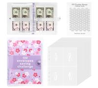 Classeur de 100 Enveloppes pour Planification Budgétaire, Planificateur A5, Méthode D'enveloppes pour Espèces Kit de Démarrage pour le Remplissage D'argent Planificateur Budgétaire (Violet)