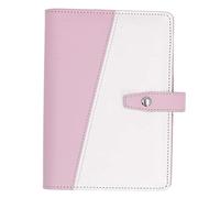 Classeur de budget A6 en cuir PU, classeur multifonctionnel à compartiments, organisateur léger et portable pour le bureau, l'école, les voyages à la maison (Rose)