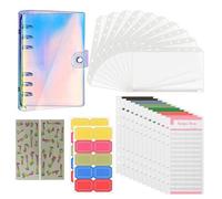 Classeur De Budget A6 En Pvc Souple, Organiseur De Carnet De Notes À 6 Anneaux Avec Pochettes Pour Feuilles Enveloppes Et Étiquettes En Lettres