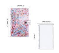 Classeur De Budget A6, Planificateur BudgéTaire Avec Couverture Transparente à Paillettes, 8 Poches ZippéEs, Pochette Pour Cartes, éTiquettes à Double Poche, Coque Bleue