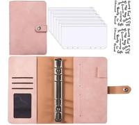 Classeur de Budget en cuir PU A6, ensemble systèmes d'enveloppes d'argent for carnet notes, avec poches for économiser l'organisateur billets pour Bureau Maison(Color4)