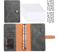 Classeur de Budget en cuir PU A6, ensemble systèmes d'enveloppes d'argent for carnet notes, avec poches for économiser l'organisateur billets pour Bureau Maison(Color3)