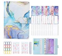 Classeur de Budget Enveloppes A6, Kit de Démarrage pour le Remplissage D'argent Planificateur Budgétaire Organisateur D'argent Livret D'épargne Classeur D'épargne pour Planificateur Financier(Bleu)