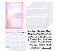 Classeur De Budget Macaron A6 En Cuir Pu, Carnet De Notes, Planificateur De Dépenses, Feuilles De Budget, Autocollants De Catégorie Pour Faire Des Économies