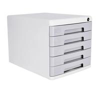 Classeur De Bureau avec 5 Tiroirs Verrouillables - Rangement De Documents A4 pour Le Lieu De Travail, L'entreprise, L'école - Boîte Gestion Papier Sécurisée Et Organisée