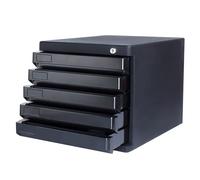 Classeur De Bureau avec Serrure, Organiseur Rangement en Plastique avec 5 Tiroirs pour Dossiers A4 Documents Bureau/Maison Dossiers Fournitures Armoire D'archives