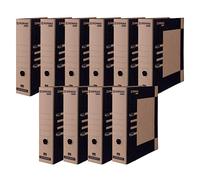 Classeur de bureau DONAU Premium ECO Maxi FSC/paquet de 10-10 pièces/large/DIN A4 8 cm - 80 mm/marron-noir/bon pour l'environnement - naturel/ruban de renforcement/chemise en carton