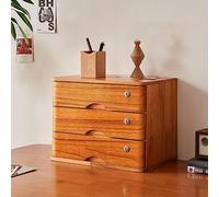 Classeur de bureau en bois massif avec serrure - Boîte de rangement à 1/2/3/4 niveaux, nizer plat, armoire à tiroirs en bois durable pour bureau à domicile, solution de stockage de données sécurisée
