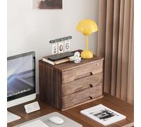 Classeur de bureau en bois massif avec serrure - Boîte de rangement à 3 tiroirs pour bureau, maison et bureau, fichier plat, solution de rangement sécurisée de documents, armoire de classement