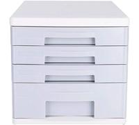 Classeur de bureau, information, dossier Transparent de type tiroir à 4 couches, boîte de rangement en plastique A4 gris clair
