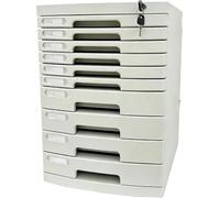 Classeur de Bureau Verrouillable à 2-14 Tiroirs, Organiseur de Documents en Plastique pour Le Rangement des Contrats et des Dossiers(Large (10 Layers))