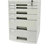 Classeur de Bureau Verrouillable à 2-14 Tiroirs, Organiseur de Documents en Plastique pour Le Rangement des Contrats et des Dossiers(Large (6 Layers))