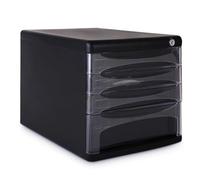 Classeur De Bureau Verrouillable À 4 Tiroirs - Rangement Sécurisé pour Documents, Courrier, Archives, Fournitures De Domicile(Noir)
