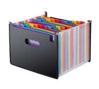 Classeur de bureau WJYLM, classeur de dossiers porte-documents format lettre A4, classeur dépliant avec classeur extensible avec couvercle, 16 pochettes A4 Multicolore, A4